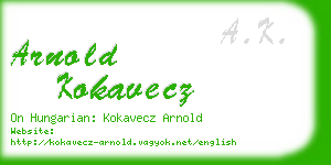 arnold kokavecz business card